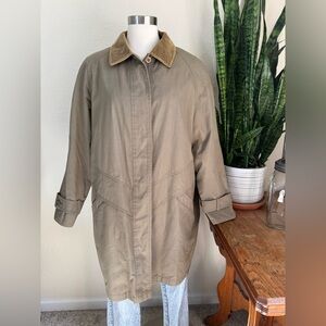 Vintage Barn Coat Corduroy‎ Collar Plaid Lining Size 12